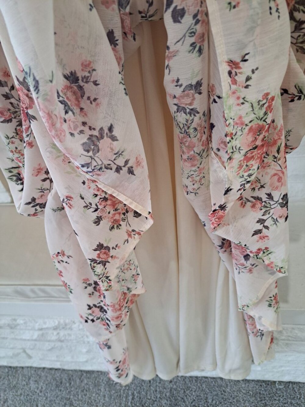 Penelope Rose Floral Maxi Dress XL Lace Trimmed Boho Long Sleeve Tiered Buttons - Picture 6 of 12